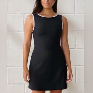 YPB Abercrombie sculpt mini tennis active dress black white size S EUC
